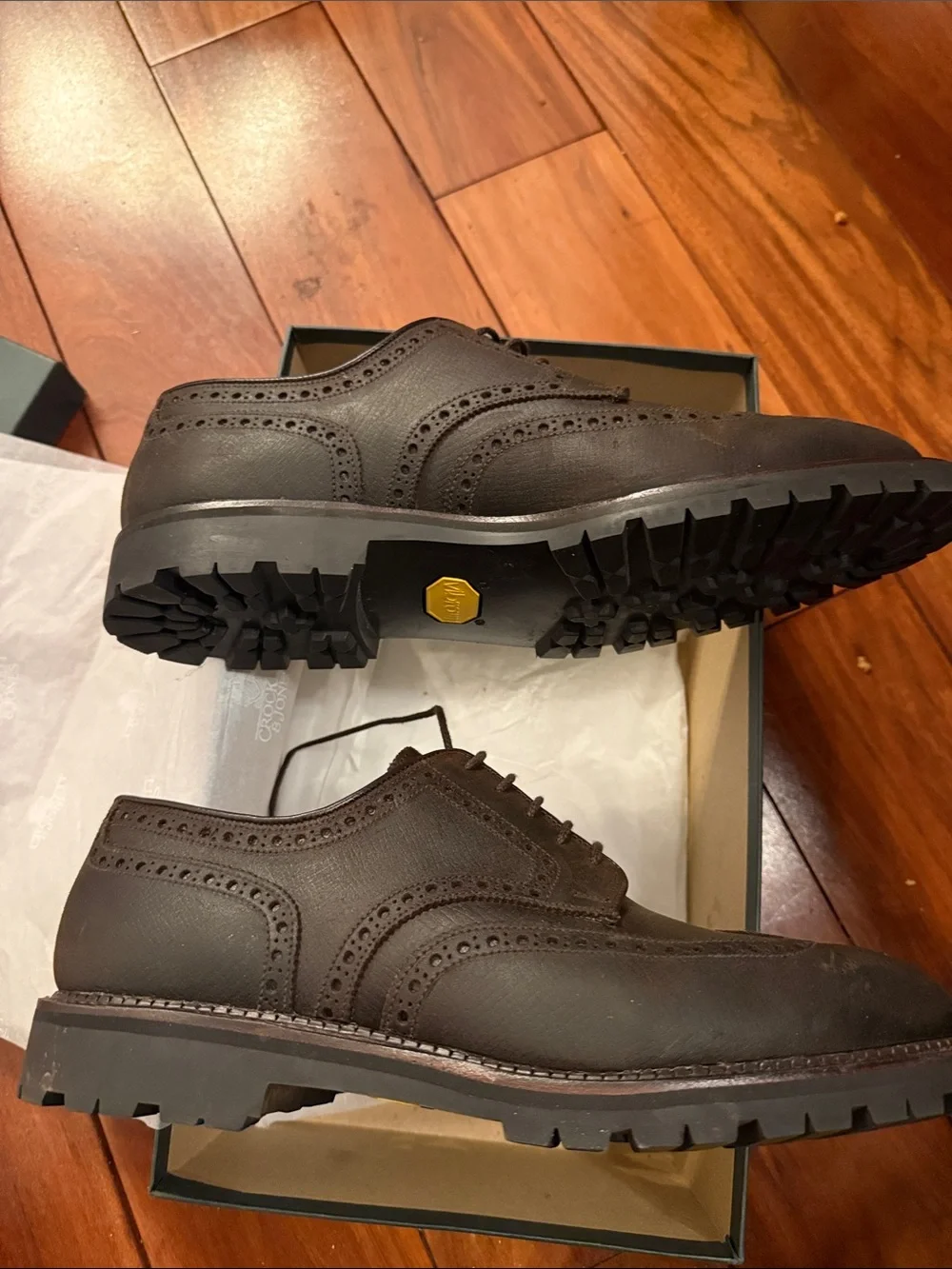 Crockett and Jones Pembroke US10 UK9E Brown Hatch Roughout Suede Men’s Bluchers